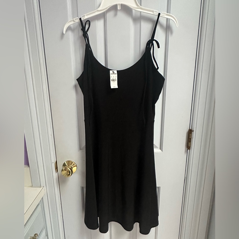 Express Black Tie-Shoulder Camisole Dress